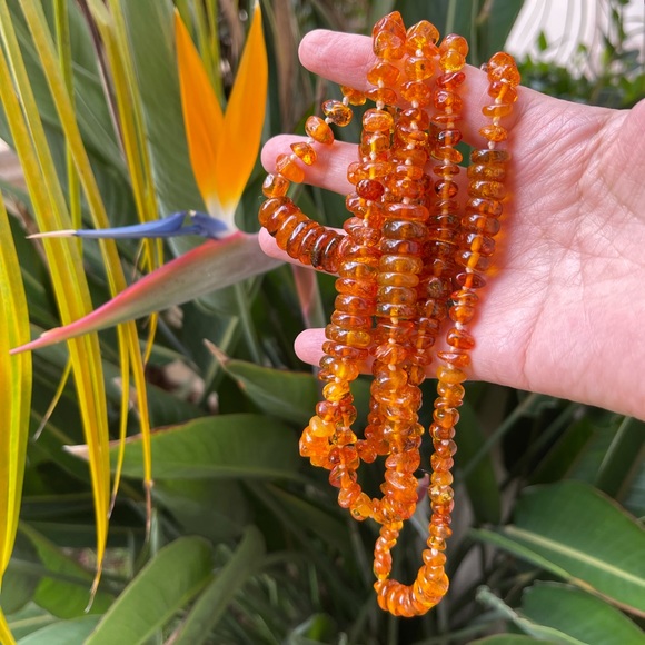Genuine natural unheated Baltic honey amber long heavy necklace - Picture 4 of 13